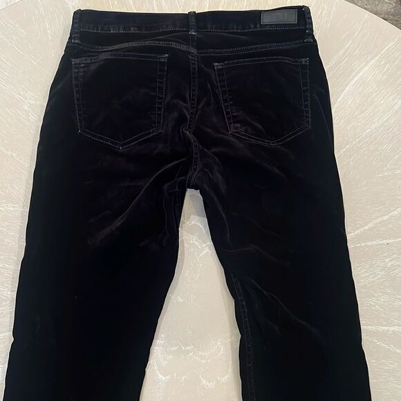 Ralph Lauren Black Velvet Mid Rise Skinny Pants Size 29 - Picture 9 of 13